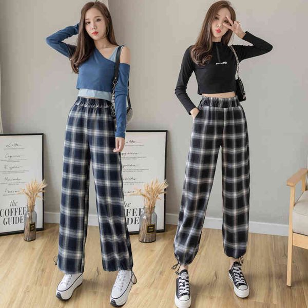 retro plaid women's corset loose straight high waist wide leg harem casual pants women 210412, Black;white
retro plaid women's corset loose straight high waist wide leg harem casual pants women 210412, Black;white