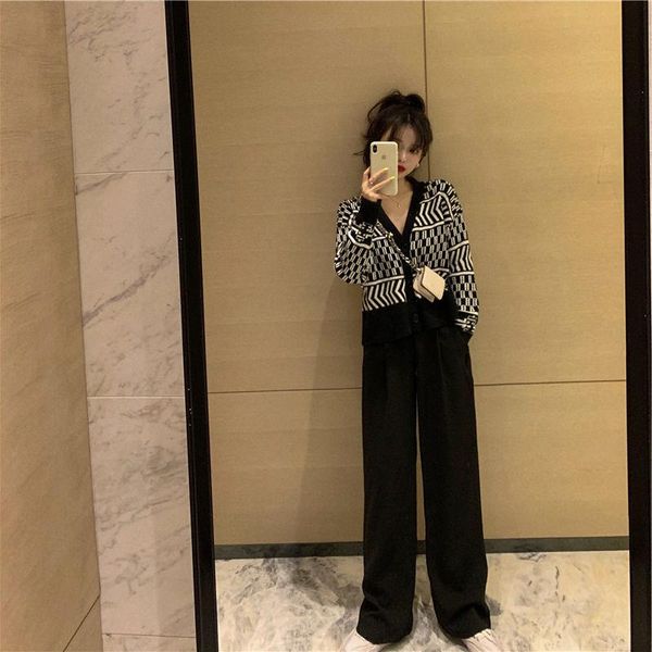 spring fashionable fashion knitted coat small fragrant wind wide leg pants goddess two-piece suit women women's two piece, White
spring fashionable fashion knitted coat small fragrant wind wide leg pants goddess two-piece suit women women's two piece, White