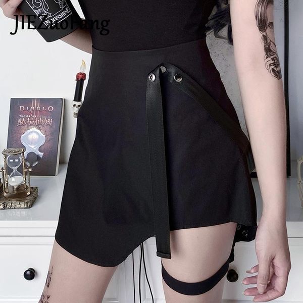 jiezuofang high waist short summer skirt irregular pencil for women attach leg belt asymmetrical gothic mini skirts, Black
jiezuofang high waist short summer skirt irregular pencil for women attach leg belt asymmetrical gothic mini skirts, Black