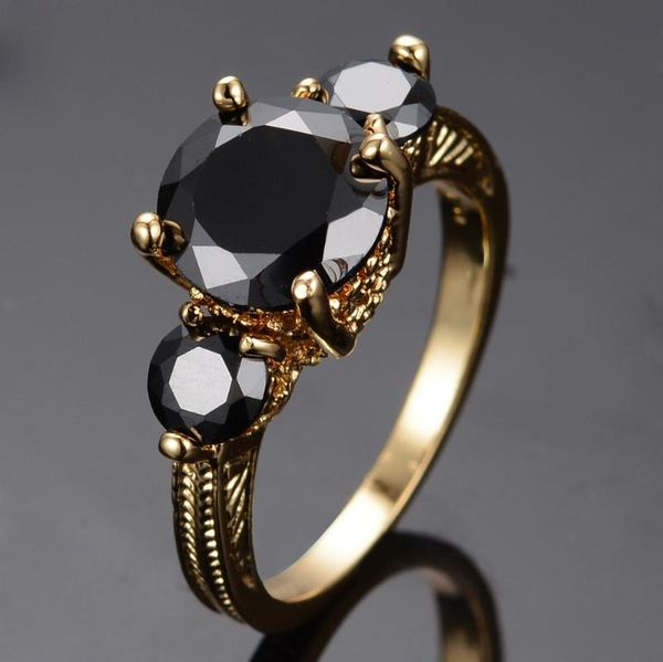 wedding rings vintage female black crystal stone jewelry yellow gold color for women big bride round engagement ring, Slivery;golden
wedding rings vintage female black crystal stone jewelry yellow gold color for women big bride round engagement ring, Slivery;golden