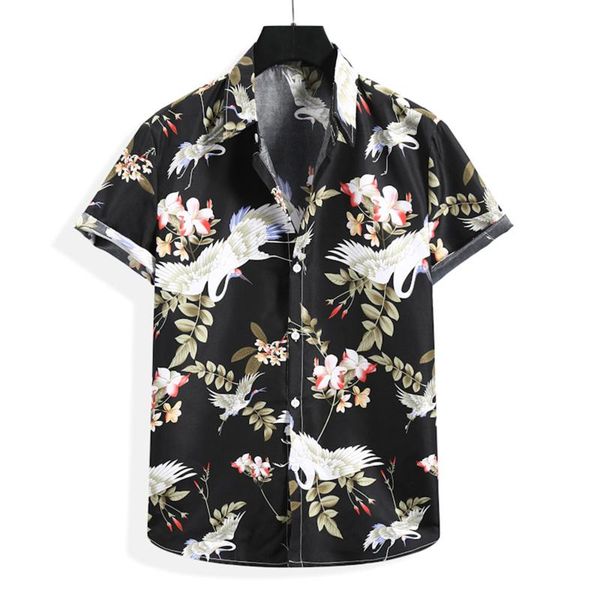 men's casual shirts hawaiian clothing summer flower printed short sleeve shirt turn-down collar button plus size top, White;black
men's casual shirts hawaiian clothing summer flower printed short sleeve shirt turn-down collar button plus size top, White;black