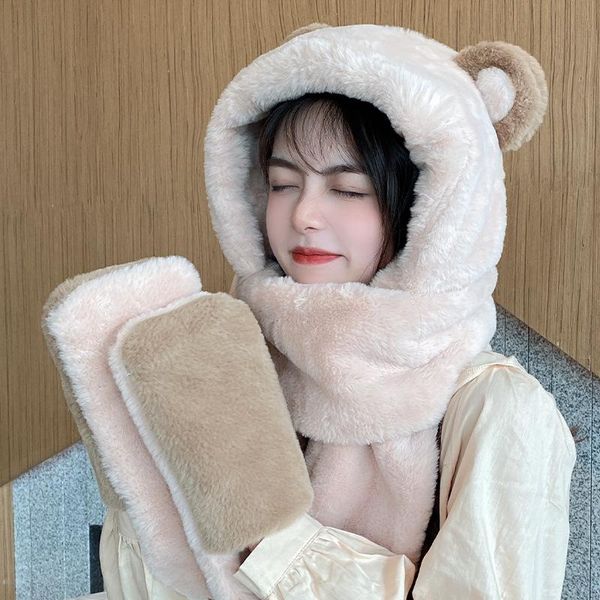 hats, scarves & gloves sets 2021 cute bear ear plush winter hat women's warm protection scarf in one, Blue;gray
hats, scarves & gloves sets 2021 cute bear ear plush winter hat women's warm protection scarf in one, Blue;gray