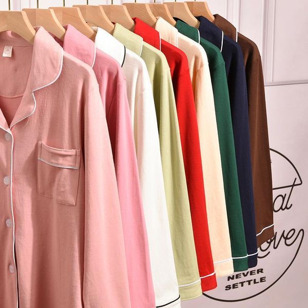 solid pajamas set 100% cotton women sleepwear 2 pcs pyjama soft home lounge clothes femme robes pijama mujer, Black;red
solid pajamas set 100% cotton women sleepwear 2 pcs pyjama soft home lounge clothes femme robes pijama mujer, Black;red