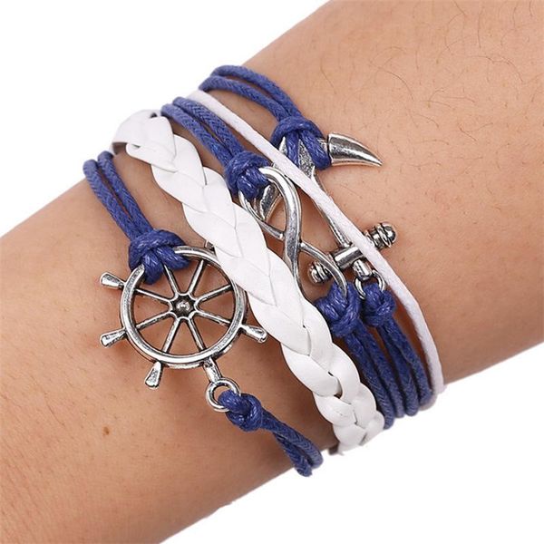 charm bracelets jewelry wholesale ship anchor rudder combination multi layer fashion retro woven women's bracelet for women, Golden;silver
charm bracelets jewelry wholesale ship anchor rudder combination multi layer fashion retro woven women's bracelet for women, Golden;silver