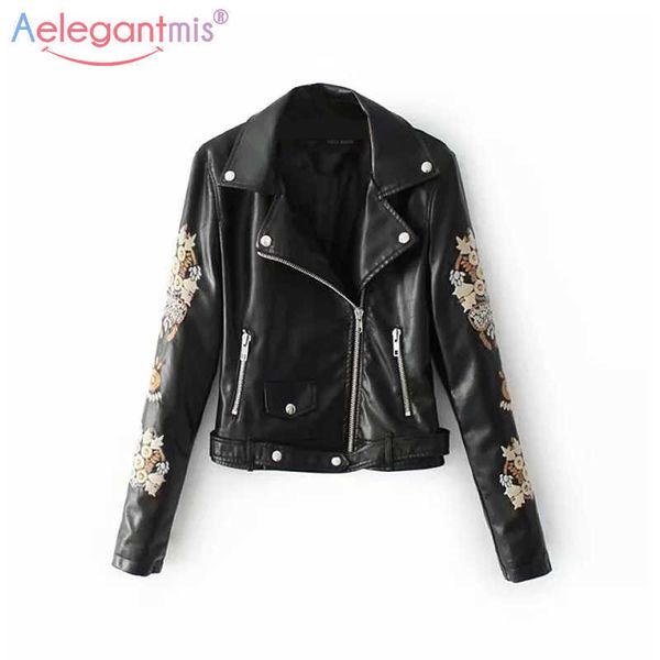 aelegantmis autumn black vintage embroidery pu leather jacket women fashion street faux biker soft moto outerwear 210607
aelegantmis autumn black vintage embroidery pu leather jacket women fashion street faux biker soft moto outerwear 210607