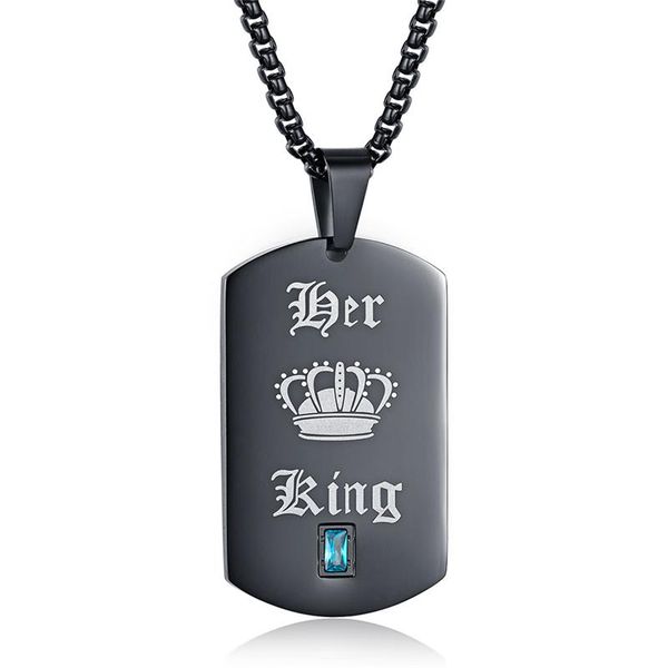 fashion her king his queen pendant for women girls simple stainless steel chain necklaces with blue color cubic zirconia collier, Silver
fashion her king his queen pendant for women girls simple stainless steel chain necklaces with blue color cubic zirconia collier, Silver