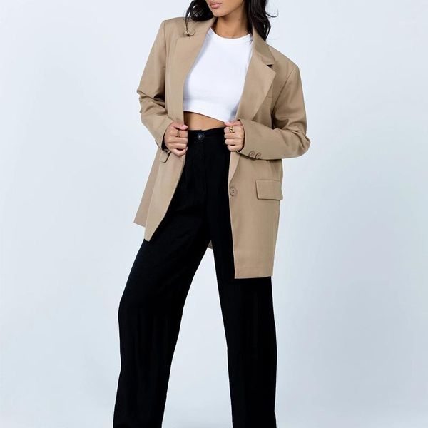 women's suits & blazers spring and autumn casual solid color single-button pocket decorative jacket, White;black
women's suits & blazers spring and autumn casual solid color single-button pocket decorative jacket, White;black