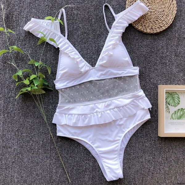 women's swimwear 2021 ruffle one piece swimsuit women leaf print bodysuit monokini high waist bathing suit swim wear female, White;black
women's swimwear 2021 ruffle one piece swimsuit women leaf print bodysuit monokini high waist bathing suit swim wear female, White;black
