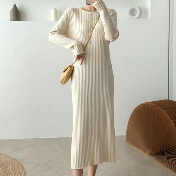 casual dresses robe femme hiver 2021 autumn and winter fashion sweater maxi for women long sleeve loose knitted solid vintage dress, Black;gray
casual dresses robe femme hiver 2021 autumn and winter fashion sweater maxi for women long sleeve loose knitted solid vintage dress, Black;gray