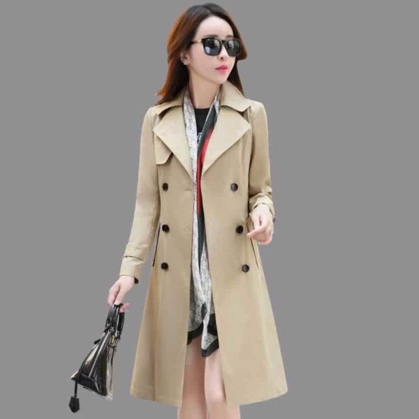 women's trench coats khaki female windbreaker 2021 spring autumn fashion slim temperament long coat with belt casual all-match lady out, Tan;black
women's trench coats khaki female windbreaker 2021 spring autumn fashion slim temperament long coat with belt casual all-match lady out, Tan;black