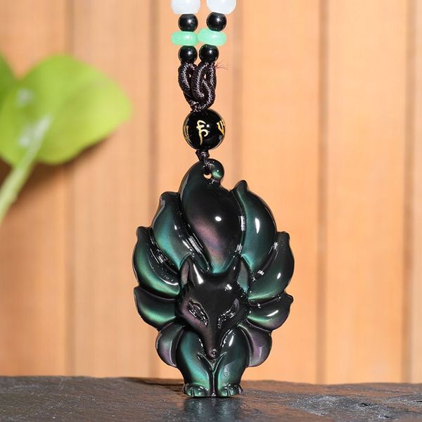 natural carved gold obsidian jade nine tail fox pendant black green necklace charm jewellery fashion lucky amulet gifts men, Silver
natural carved gold obsidian jade nine tail fox pendant black green necklace charm jewellery fashion lucky amulet gifts men, Silver