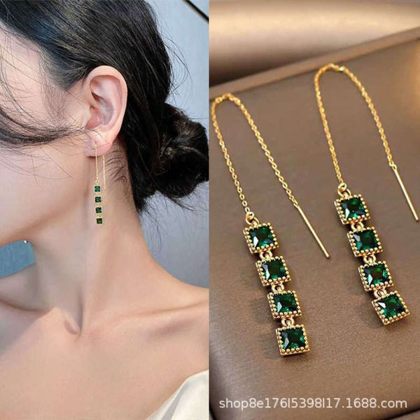 emerald earrings long tassel net red fashion 
emerald earrings long tassel net red fashion