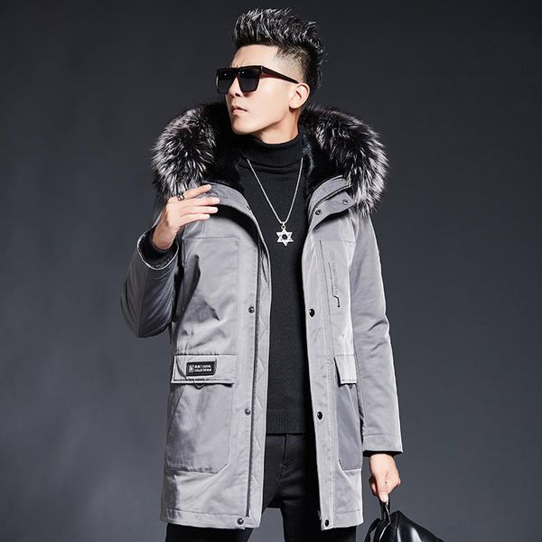 luxury real dk silver collar hooded men winter fur parkas gray natural mink medium long for man men's leather & faux, Black
luxury real dk silver collar hooded men winter fur parkas gray natural mink medium long for man men's leather & faux, Black
