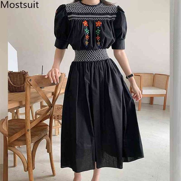 summer korean floral embroidered long dress women puff sleeve o-neck elastic waist a-line dresses vintage elegant vestidos 210518, Black;gray
summer korean floral embroidered long dress women puff sleeve o-neck elastic waist a-line dresses vintage elegant vestidos 210518, Black;gray