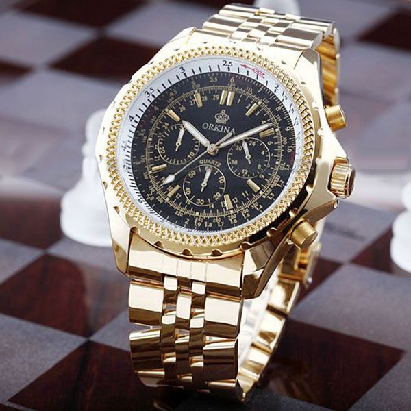 watch orkina selling three eye six pin men's waterproof gold band quartz high grade, Slivery;brown
watch orkina selling three eye six pin men's waterproof gold band quartz high grade, Slivery;brown