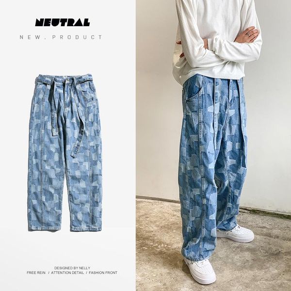 men's jeans 2021 spring summer retro printed straight fashion trend pants harajuku street casual cotton high quality, Blue
men's jeans 2021 spring summer retro printed straight fashion trend pants harajuku street casual cotton high quality, Blue