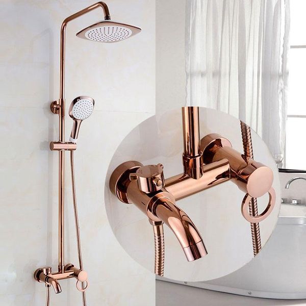 bathroom shower sets brass rose gold set system wall mounted 8" rainfall mixer taps 3 functions single handle
bathroom shower sets brass rose gold set system wall mounted 8" rainfall mixer taps 3 functions single handle