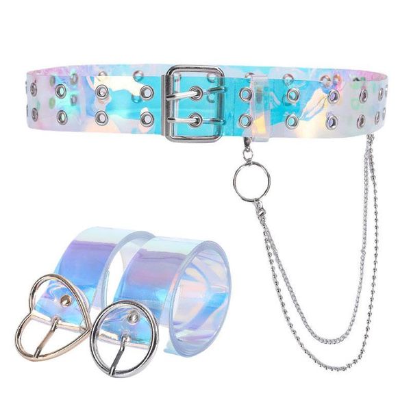 belts for women girl personality transparent double row hole waistband punk jeans accessories hollow-out with chains, Black;brown
belts for women girl personality transparent double row hole waistband punk jeans accessories hollow-out with chains, Black;brown