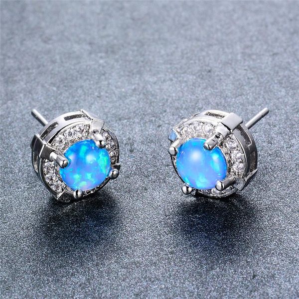 stud white blue opal stone earrings classic round crystal zircon dainty silver color wedding for women jewelry, Golden;silver
stud white blue opal stone earrings classic round crystal zircon dainty silver color wedding for women jewelry, Golden;silver