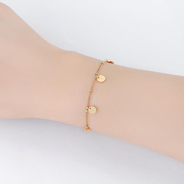 charm bracelets stainless steel circles bobble chain bracelet gold with 5pcs round 6mm plate bead ball as fashion jewelry, Golden;silver
charm bracelets stainless steel circles bobble chain bracelet gold with 5pcs round 6mm plate bead ball as fashion jewelry, Golden;silver