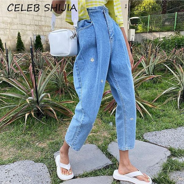 chic high waist loose harem jeans woman daisy embroidery casual ankle-length korean denim trousers female autumn 2021 women's, Blue
chic high waist loose harem jeans woman daisy embroidery casual ankle-length korean denim trousers female autumn 2021 women's, Blue
