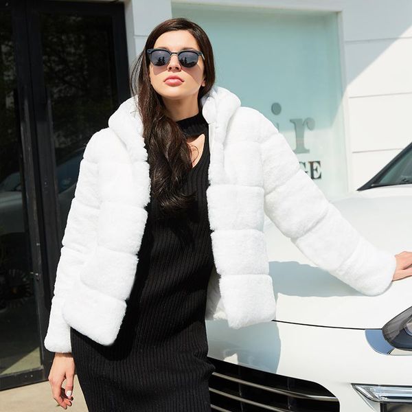 women's fur & faux winter women coat luxury loose hooded overcoat thick warm plus size female plush coats, Black
women's fur & faux winter women coat luxury loose hooded overcoat thick warm plus size female plush coats, Black