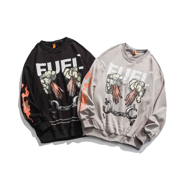 the fine fleece hoodies autumn men's sweater cotton loop lovers' cartoon round neck hip hop street loose coat, Black
the fine fleece hoodies autumn men's sweater cotton loop lovers' cartoon round neck hip hop street loose coat, Black