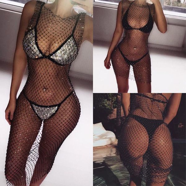 women's swimwear fishnet diamond beach cover up women bikini crystal cover-ups dress hollow out crochet mesh kaftan swimsuit dresses, White;black
women's swimwear fishnet diamond beach cover up women bikini crystal cover-ups dress hollow out crochet mesh kaftan swimsuit dresses, White;black
