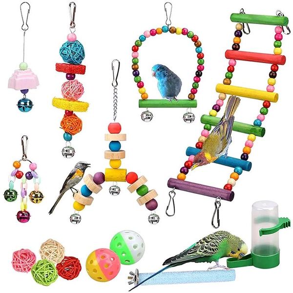 other bird supplies 14 pcs toys set swing chewing training small parrot hanging hammock cage bell perch with ladder
other bird supplies 14 pcs toys set swing chewing training small parrot hanging hammock cage bell perch with ladder