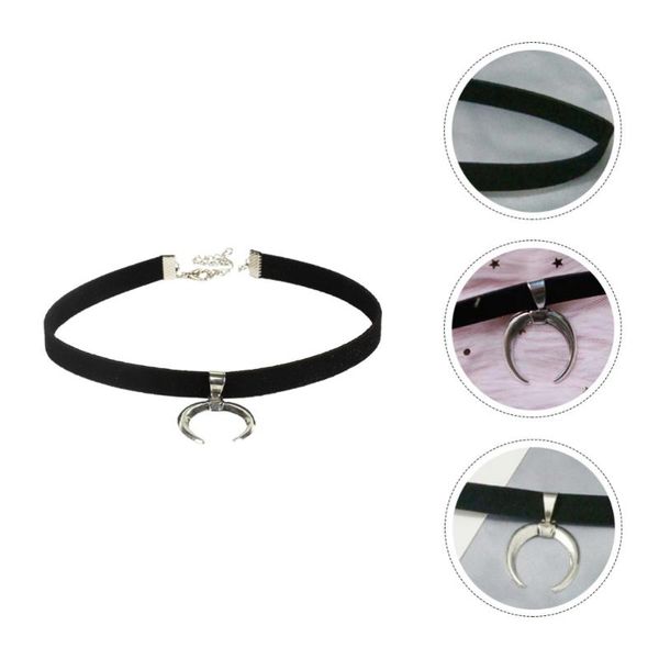 pendant necklaces 1pc stylish crescent-shape neck lint choker short necklace (black), Silver
pendant necklaces 1pc stylish crescent-shape neck lint choker short necklace (black), Silver