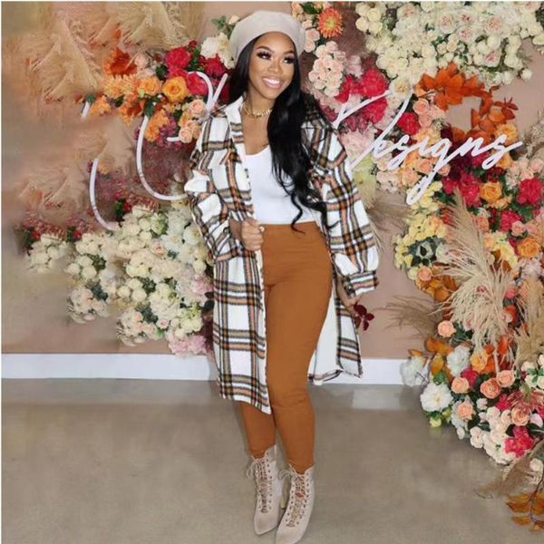 women's wool & blends autumn winter extra-long plaid retro full sleeve turn down collar jacket hipster single breasted coat top, Black
women's wool & blends autumn winter extra-long plaid retro full sleeve turn down collar jacket hipster single breasted coat top, Black