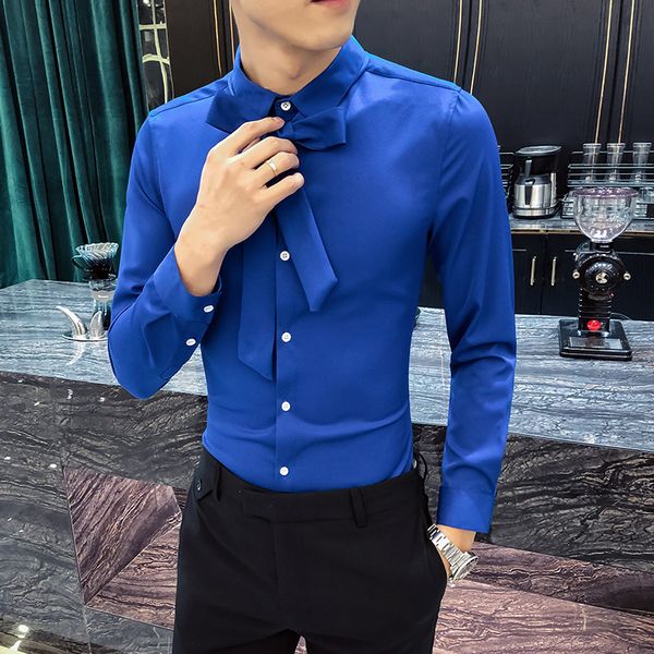 men's casual shirts brand 2021 long sleeve simple streetwear tie design s slim fit dress tuxedo wt5u, White;black
men's casual shirts brand 2021 long sleeve simple streetwear tie design s slim fit dress tuxedo wt5u, White;black
