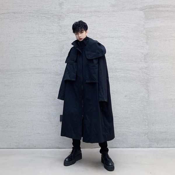 men's trench coats male japan streetwear coat overcoat windbreaker outerwear men oversize detachable collar loose casual long jacket, Tan;black
men's trench coats male japan streetwear coat overcoat windbreaker outerwear men oversize detachable collar loose casual long jacket, Tan;black