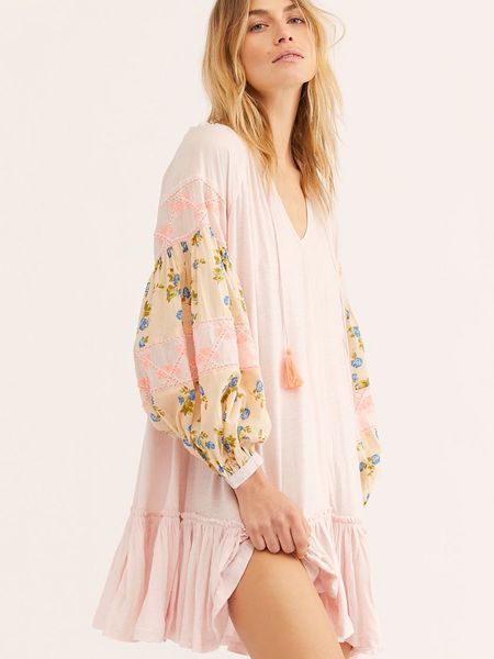 a line tunic pink long sleeve loose knitted fabric splice cotton summer gypsy boho women es mini vestidos, Black;gray
a line tunic pink long sleeve loose knitted fabric splice cotton summer gypsy boho women es mini vestidos, Black;gray