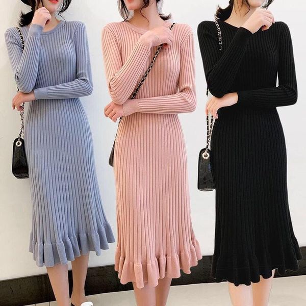 trumpet knitting women slim dresses stretchy crochet female solid outerwear warm spring fall elegant sweaters pink blue casual, Black;gray
trumpet knitting women slim dresses stretchy crochet female solid outerwear warm spring fall elegant sweaters pink blue casual, Black;gray