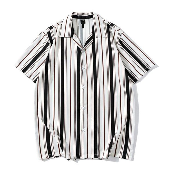 men's casual shirts 2021 high street hawaiian stripe full print beach cardigan leisure short sleeves man, White;black
men's casual shirts 2021 high street hawaiian stripe full print beach cardigan leisure short sleeves man, White;black