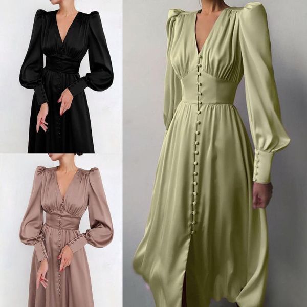 casual dresses maxi dress tight waist puff sleeve skin-friendly deep v neck long for dating, Black;gray
casual dresses maxi dress tight waist puff sleeve skin-friendly deep v neck long for dating, Black;gray