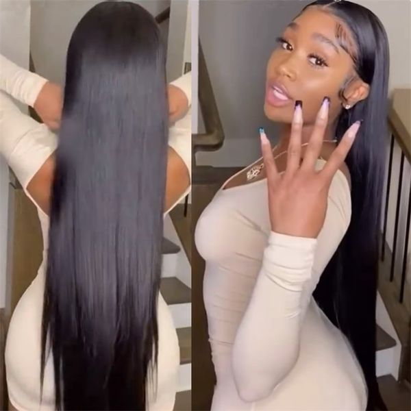 straight 13x4 hd brazilian transparent pre plucked remy human hair s for women 180% density lace front wig, Black
straight 13x4 hd brazilian transparent pre plucked remy human hair s for women 180% density lace front wig, Black