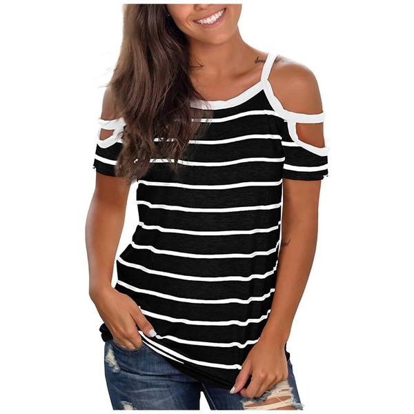 women's clothing summer fashion off shoulder printed striped loose short-sleeved t-shirt plus size #t1g, White
women's clothing summer fashion off shoulder printed striped loose short-sleeved t-shirt plus size #t1g, White