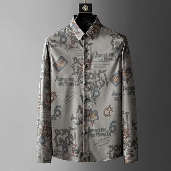 men's casual shirts mens long sleeve office chic text printed chemise homme social men club prom shirt -5xl, White;black
men's casual shirts mens long sleeve office chic text printed chemise homme social men club prom shirt -5xl, White;black