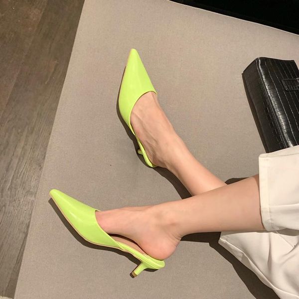 small pointed toe stiletto sandals simple shallow mouth baotou women's slippers one-foot beach solid color shoes, Black
small pointed toe stiletto sandals simple shallow mouth baotou women's slippers one-foot beach solid color shoes, Black