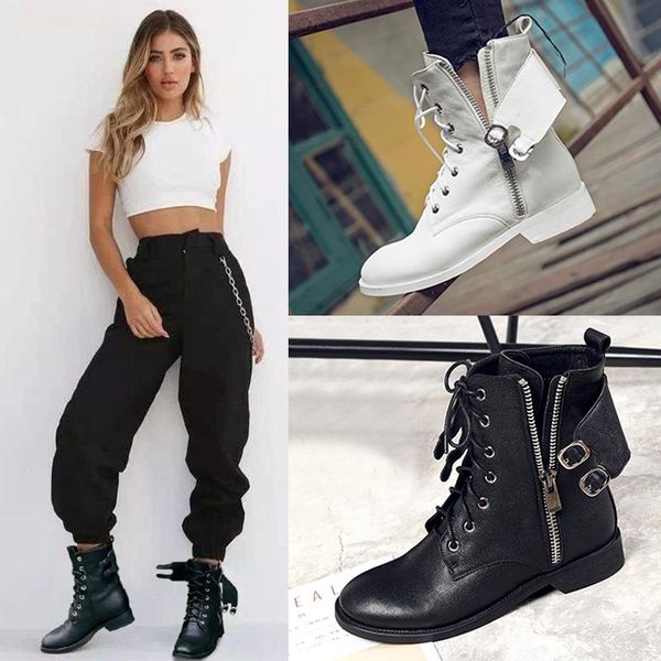 boots autumn winter genuine leather women ankle punk motorcycle party shoes woman buckle female short, Black
boots autumn winter genuine leather women ankle punk motorcycle party shoes woman buckle female short, Black