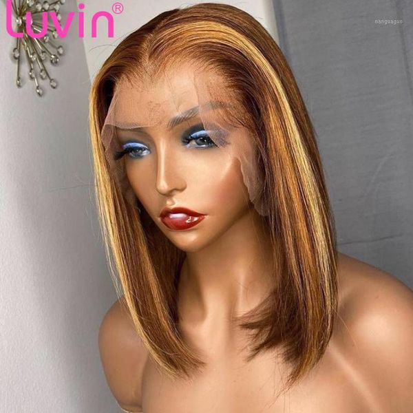 luvin 8-16 inch straight short 13x4 brown ombre 4/27 color lace front human hair wig brazilian bob wigs pre plucked colored1, Black;brown
luvin 8-16 inch straight short 13x4 brown ombre 4/27 color lace front human hair wig brazilian bob wigs pre plucked colored1, Black;brown