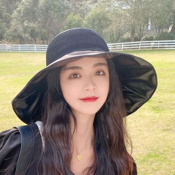 sun hat black glue fisherman's female summer sunshade and sunscreen korean tide versatile ultraviolet big basin hat, Blue;gray
sun hat black glue fisherman's female summer sunshade and sunscreen korean tide versatile ultraviolet big basin hat, Blue;gray