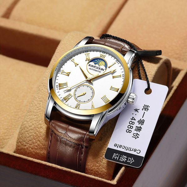 live voice tiktok, golden day, sun and moon, man's automaton watch, waterproof business man watch, Slivery;brown
live voice tiktok, golden day, sun and moon, man's automaton watch, waterproof business man watch, Slivery;brown