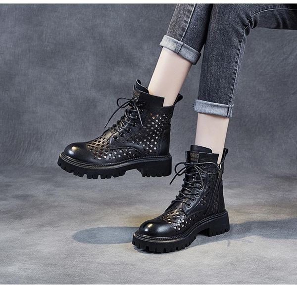 boots sandals women summer fashion women's 2021cool perforated mesh leather short thick heel, Black
boots sandals women summer fashion women's 2021cool perforated mesh leather short thick heel, Black