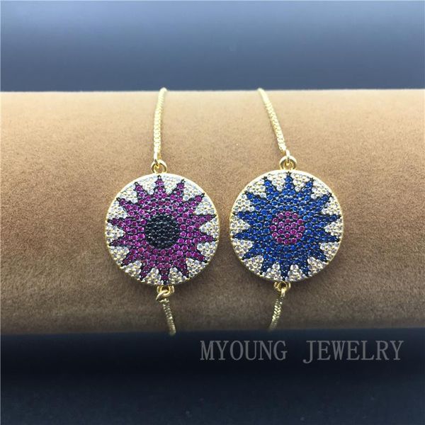 turkish style charm connector pave nano cz sun flower bracelet with adjustable golden chain link,, Black
turkish style charm connector pave nano cz sun flower bracelet with adjustable golden chain link,, Black