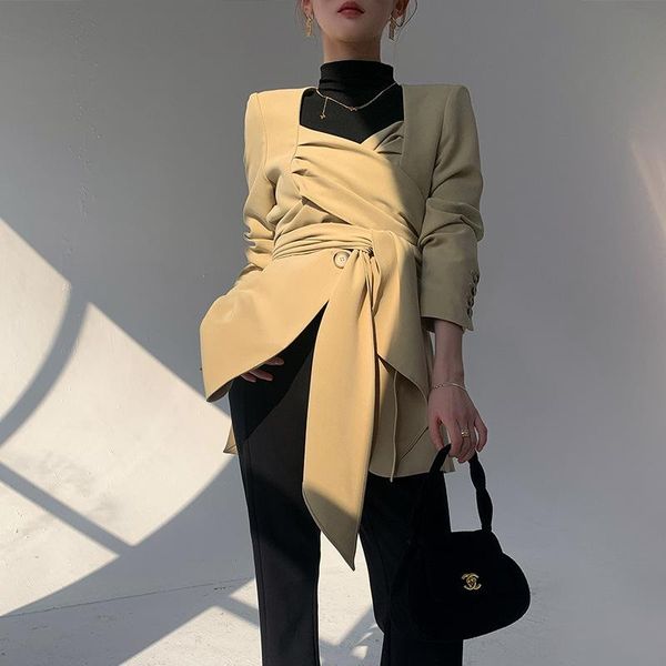women blazer temperament ladies coat cross bandage women's slim suit jacket fashion autumn winter i8j suits & blazers, White;black
women blazer temperament ladies coat cross bandage women's slim suit jacket fashion autumn winter i8j suits & blazers, White;black
