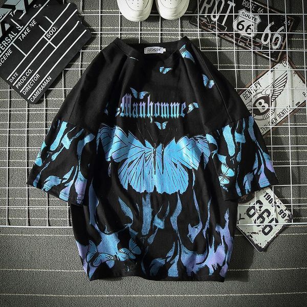 men's t-shirts blue butterfly t shirt men 2021 harajuku hip hop short sleeve tees casual streetwear oversized shirts cotton mens cloth, White;black
men's t-shirts blue butterfly t shirt men 2021 harajuku hip hop short sleeve tees casual streetwear oversized shirts cotton mens cloth, White;black