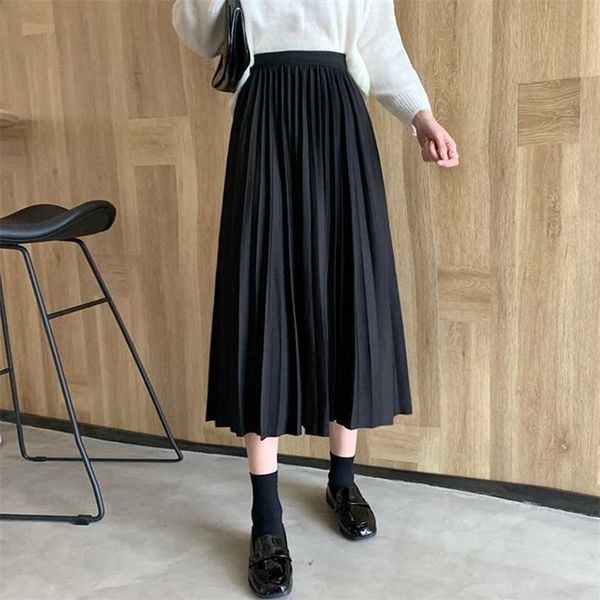 winter women draped rib pleated skirt elastic high waist long female autumn ladies quality midi saia 211214, Black
winter women draped rib pleated skirt elastic high waist long female autumn ladies quality midi saia 211214, Black